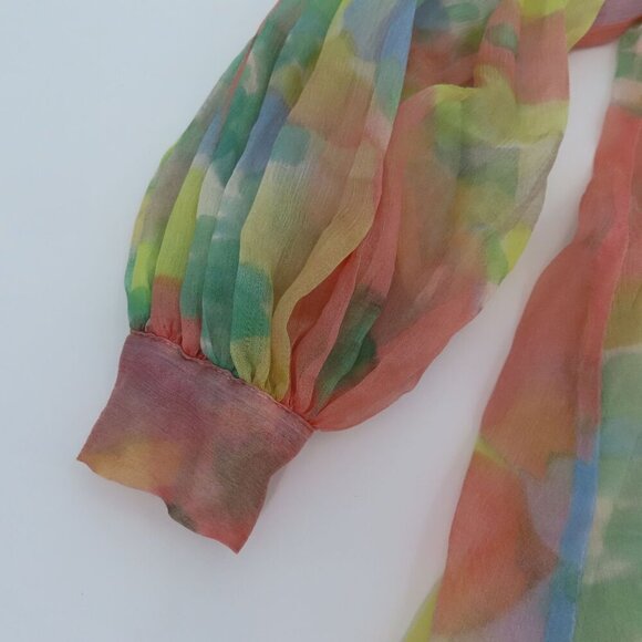 Stella McCartney Kids Girls 3T 3 Years All Silk Watercolor Floral Flower Dress - Picture 3 of 15